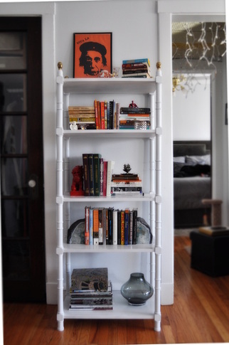 Book shelf, etagere, white, book ends, shelf decor, shelf organizing
